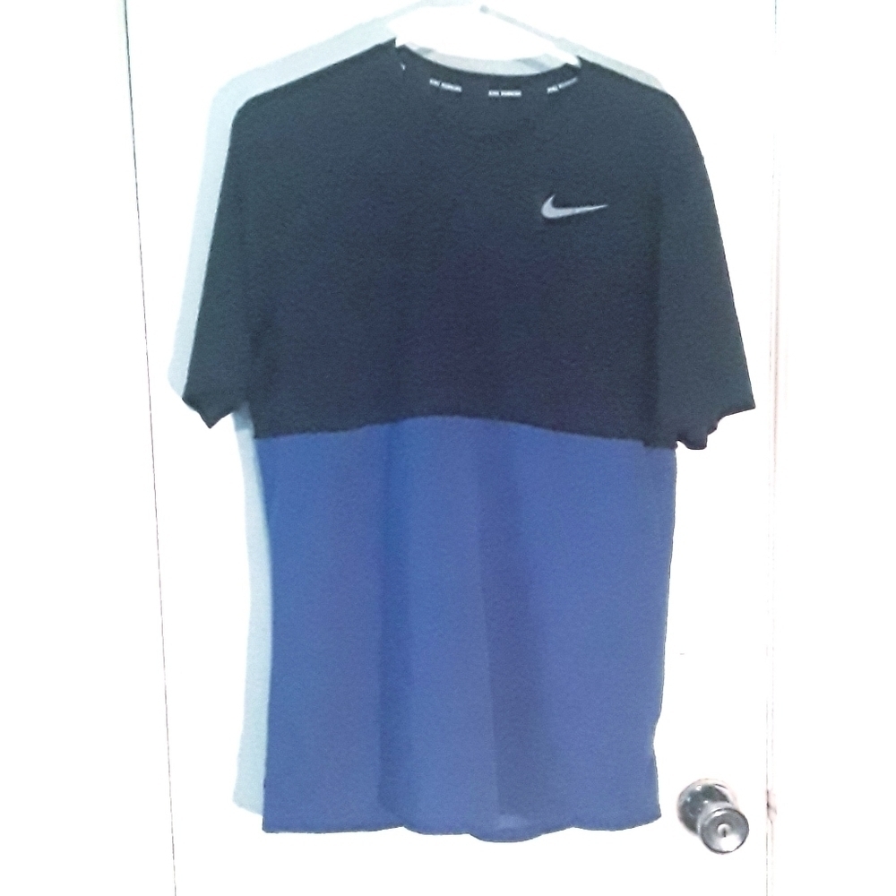 Nike Running Dri-fit blue & black shirt